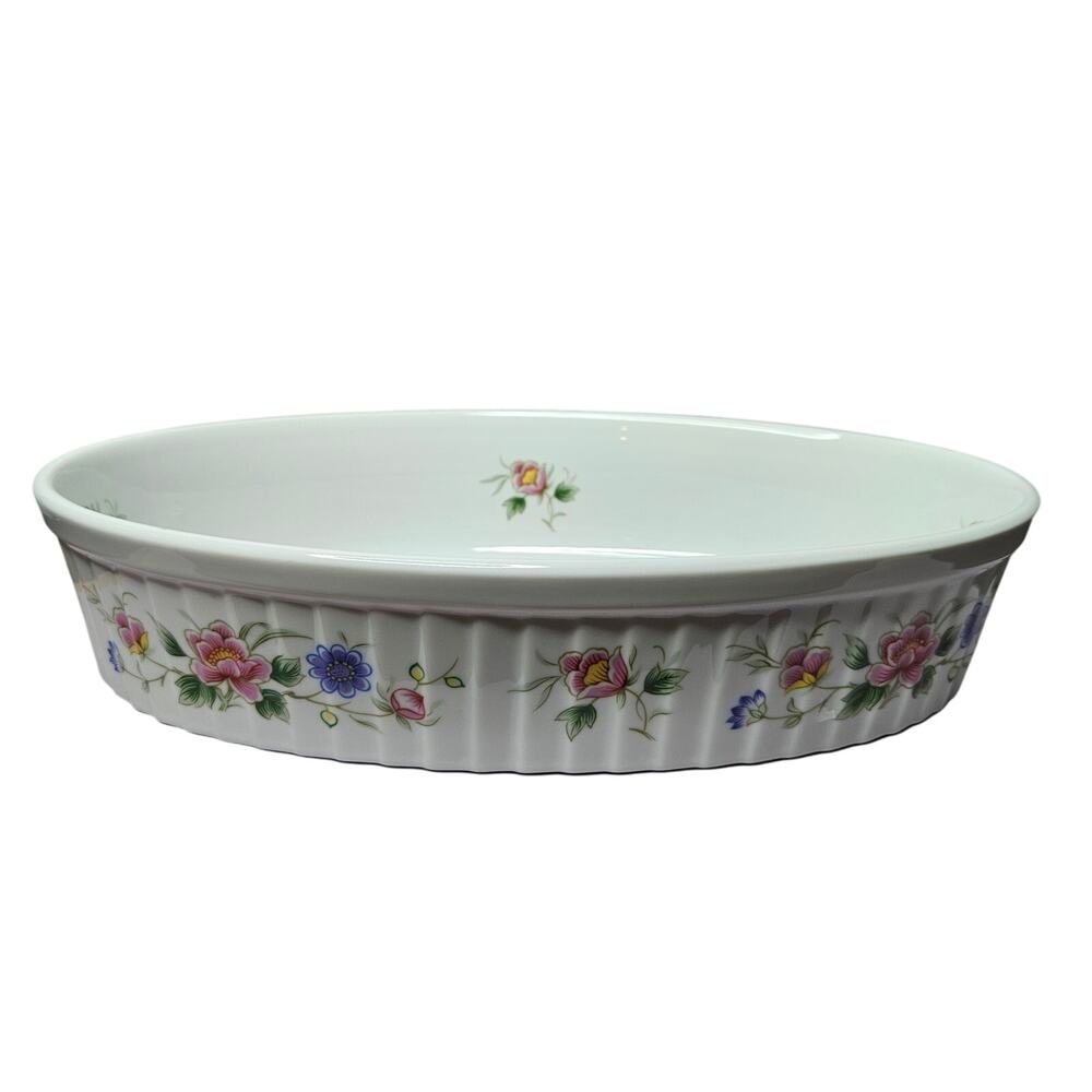 Sadek Spring Night 12 Inch Oval Baker white floral
